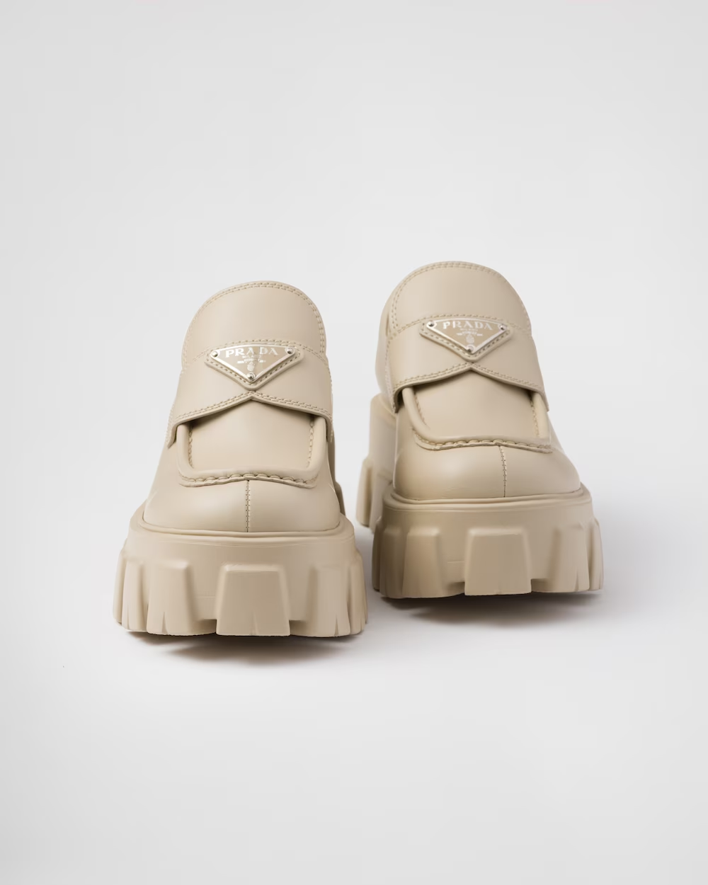 Brushed leather Monolith loafers